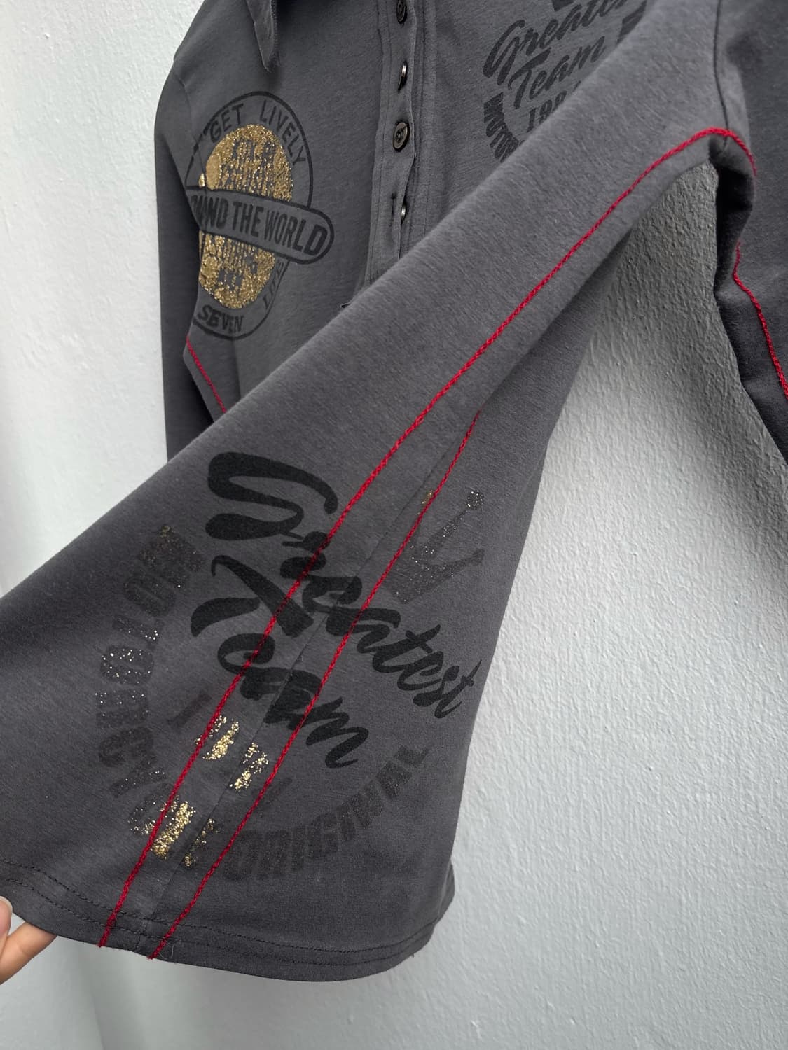 Vintage Camo Detail Collared Long Sleeve 상품이미지7