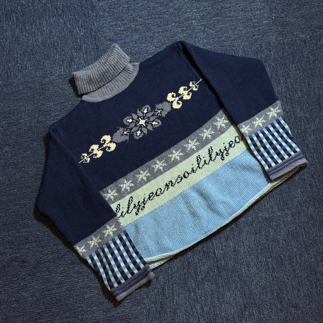 olilly 빈티지 노르닉 하이넥 니트 상품이미지1