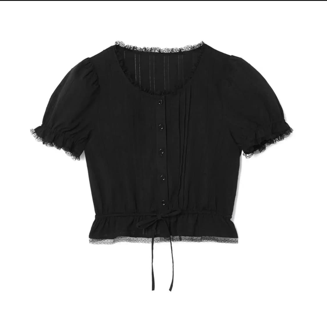 카리나착용 로라로라 프릴 셔링 블라우스 상품이미지1