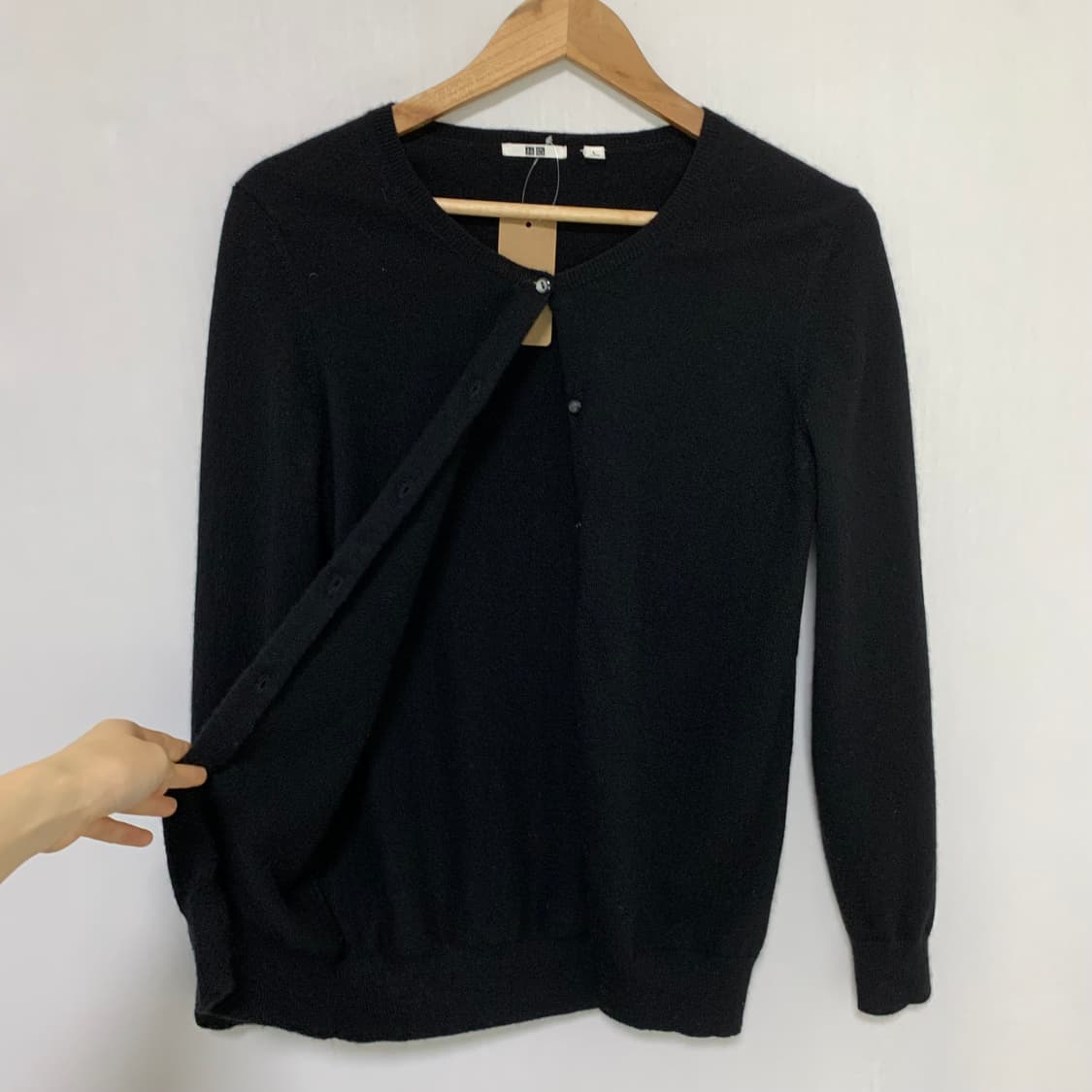 유니클로 블랙 여성 가디건 L 캐시미어 100% 빈티지 상품이미지5