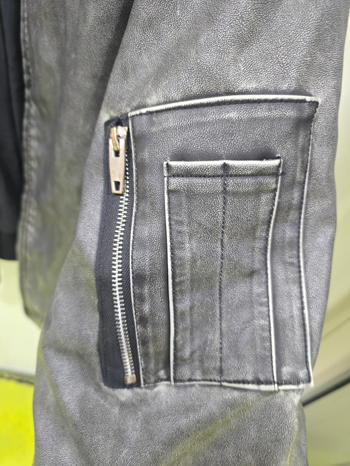 ZARA MAN 페이크레더 봄버자켓 XL   상품이미지6