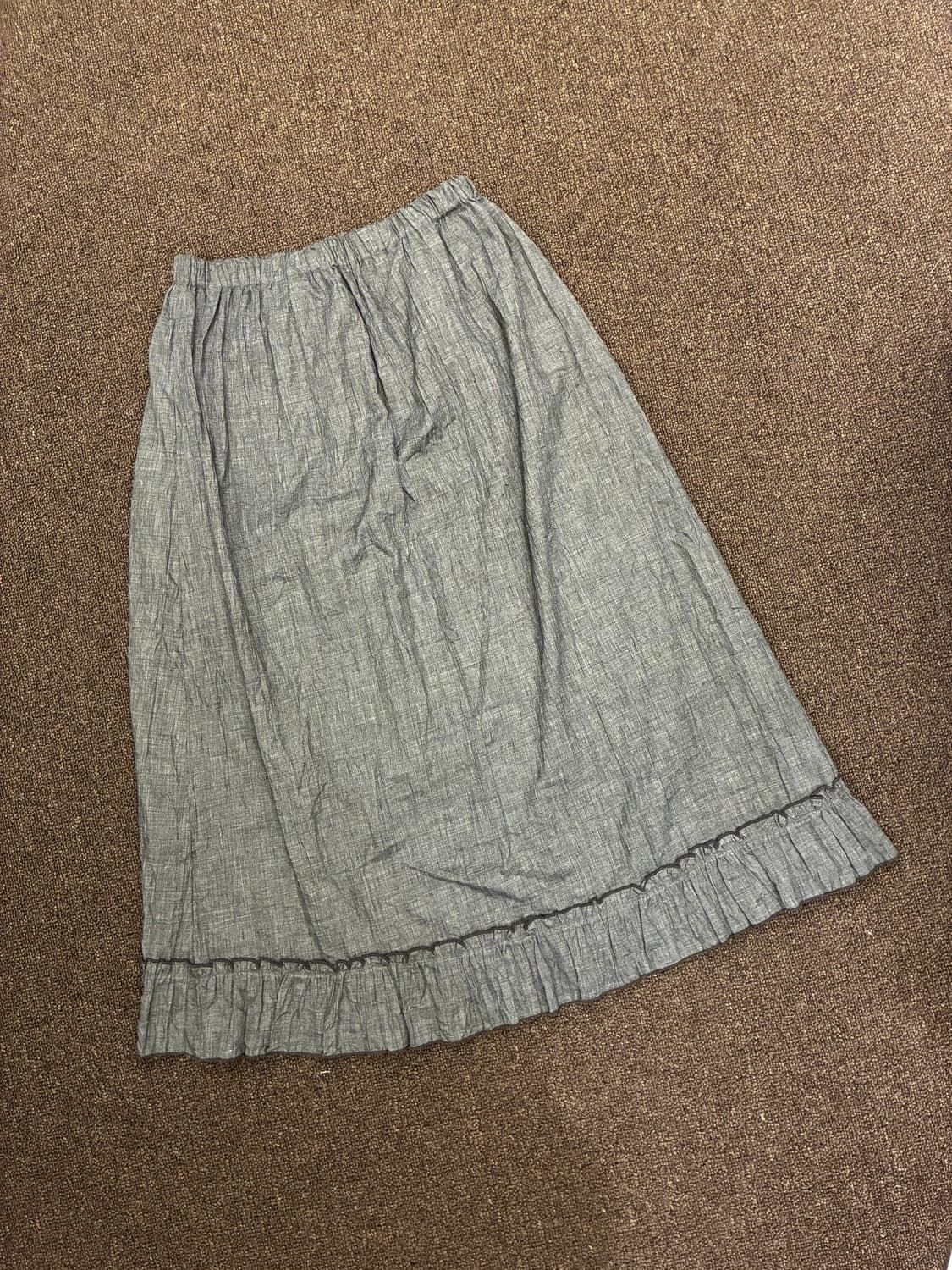 OS)Japanese vintage 여성 프릴 디테일 롱 스커트 상품이미지3