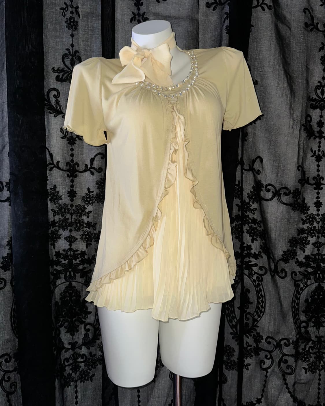 Yellow halterneck fairy short-sleeve 상품이미지1