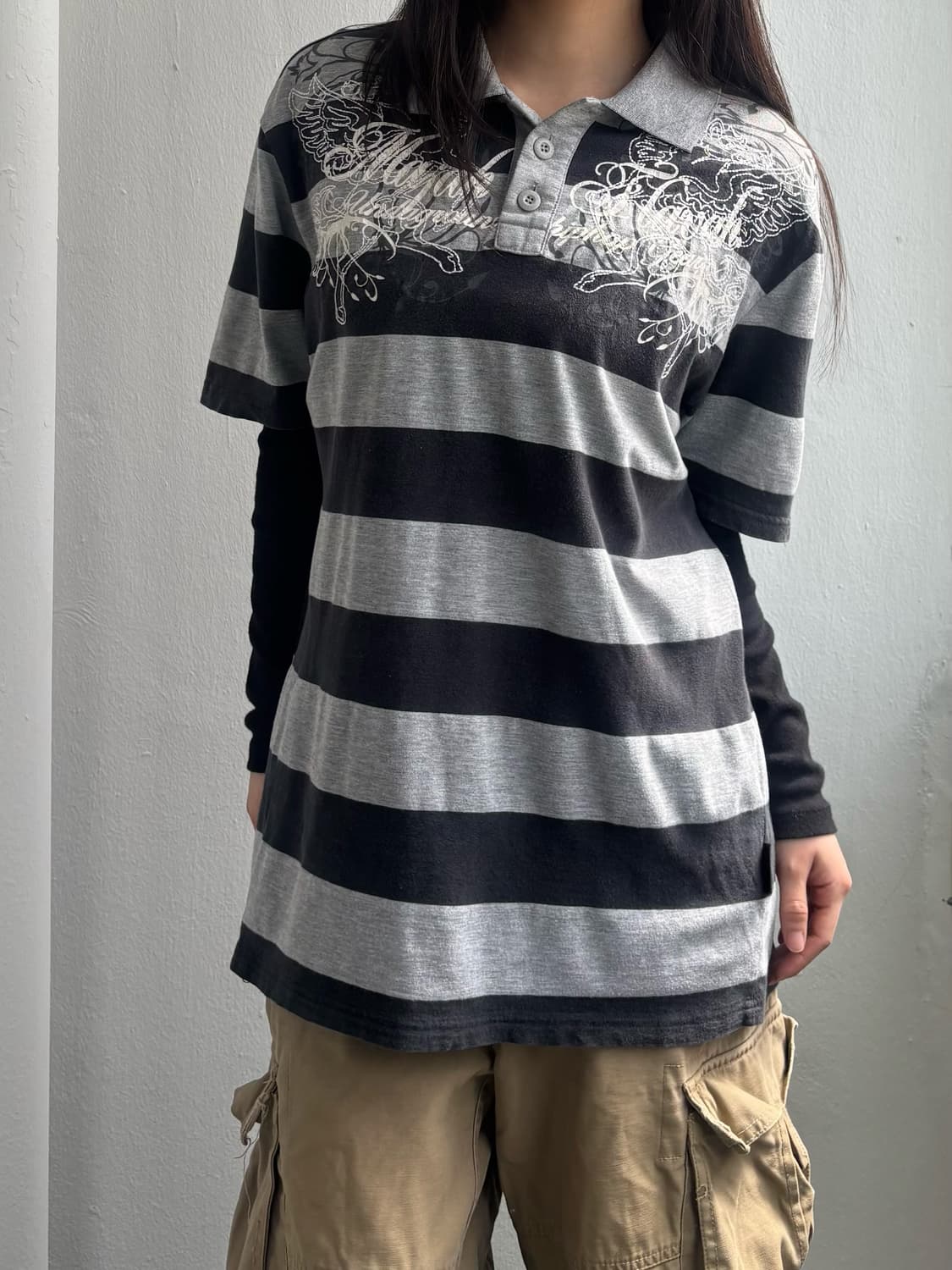 Majah flavah Graphic Stripe Top 상품이미지7