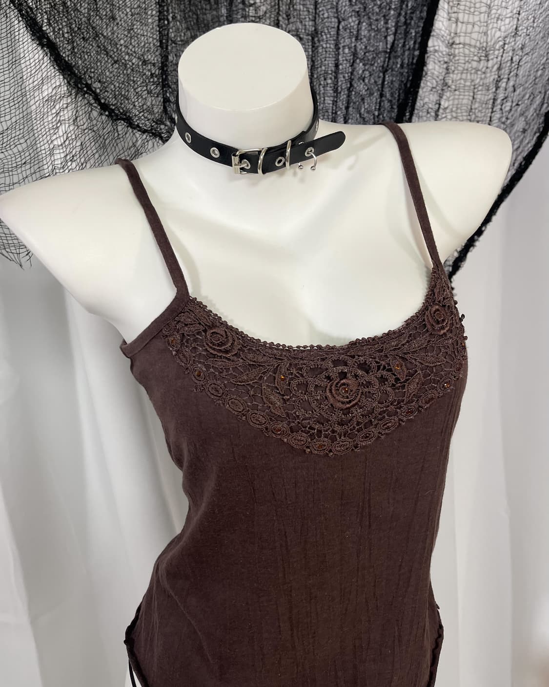 brown cubic sleeveless 상품이미지2