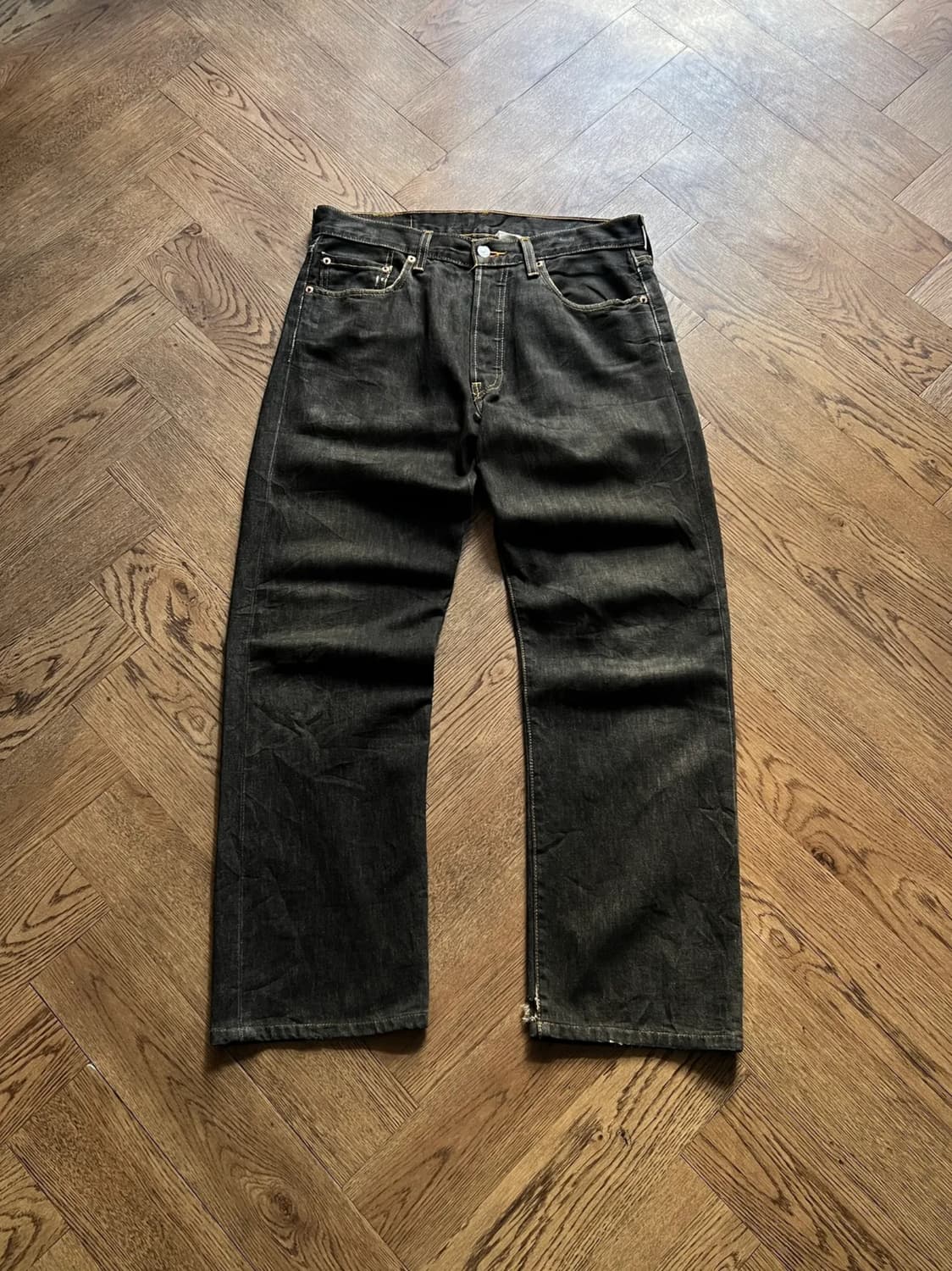 [32]00's 리바이스 501 스트레이트 흑청 데님 팬츠 상품이미지1