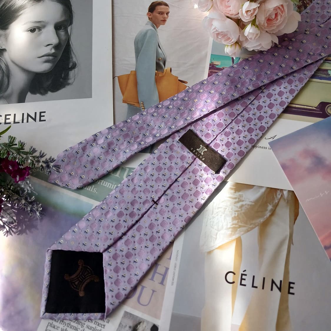 셀린느 실크 플라워 트리오페 넥타이 9.2cm A~B등급 A18882
 상품이미지3