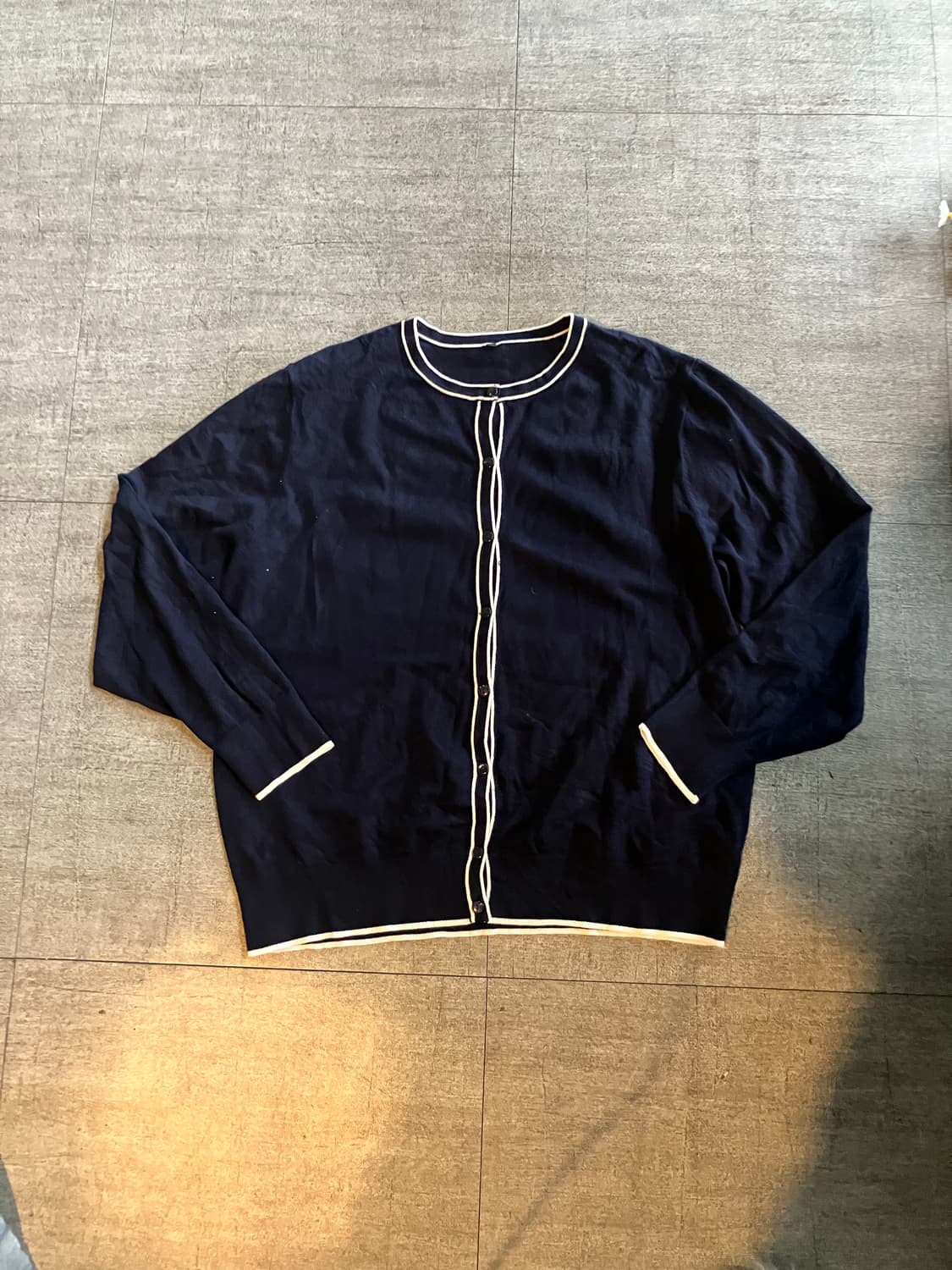 일본빈티지 핀터깔y2k 아메카지 스티치 라운드넥 니트가디건 상품이미지1