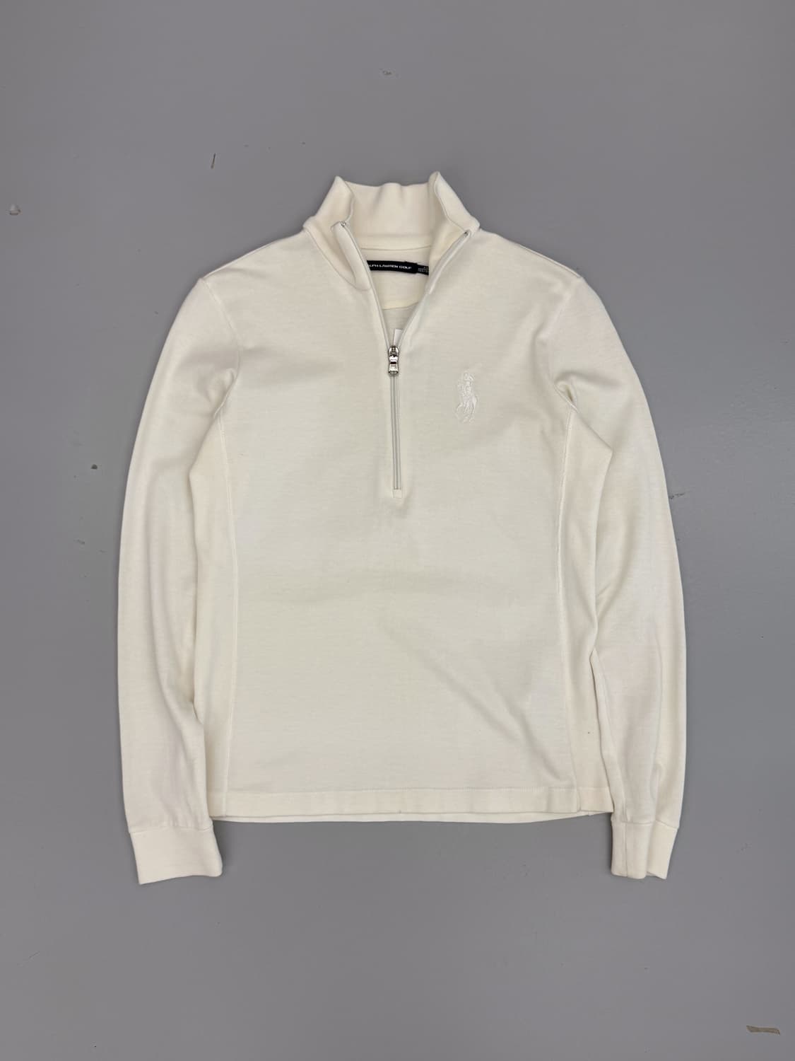 폴로 랄프로렌 화이트 빅포니 하프집 코튼 니트  상품이미지1