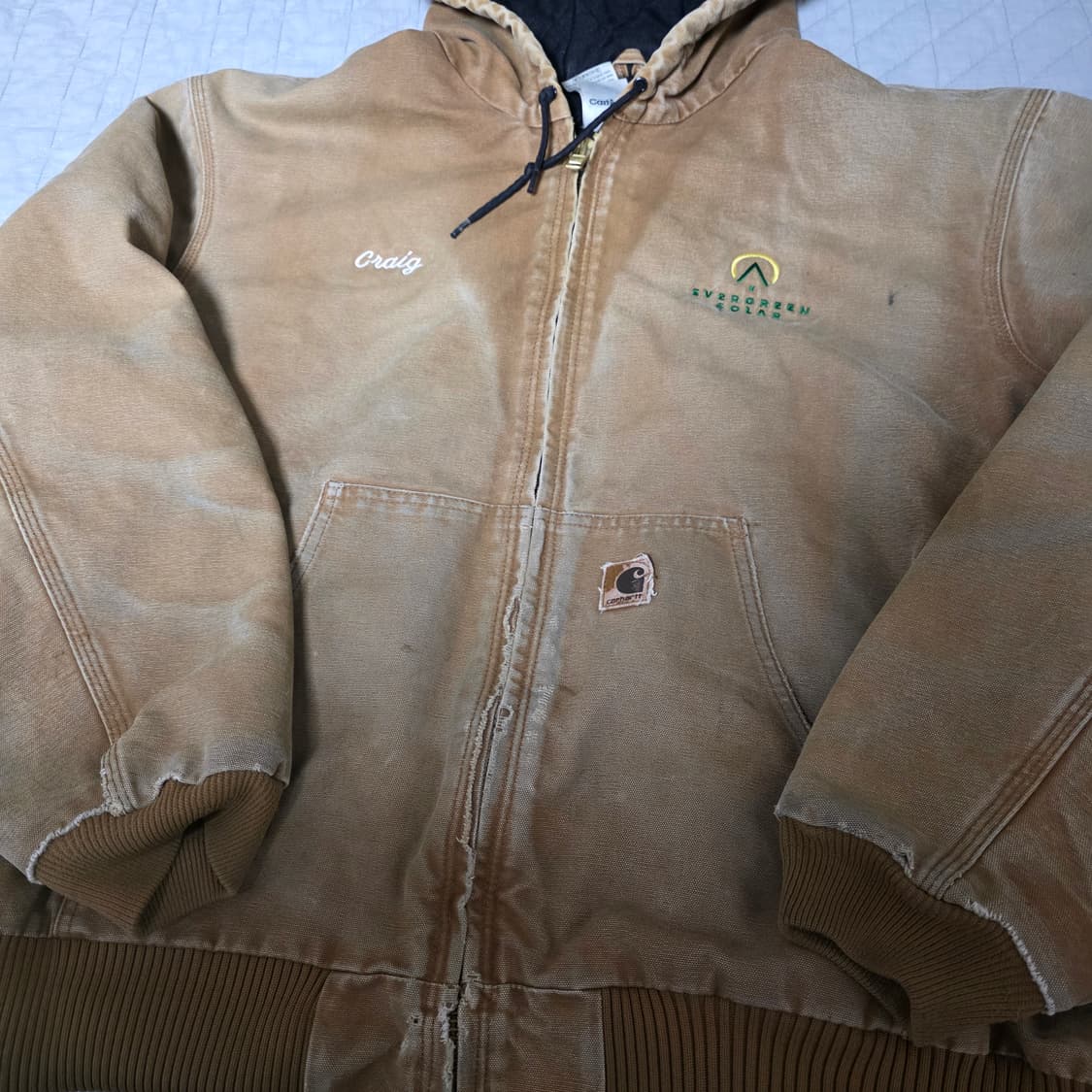 [2XL] 00s 빈티지 칼하트 j130 트래쉬드 페이드 워크자켓 상품이미지2