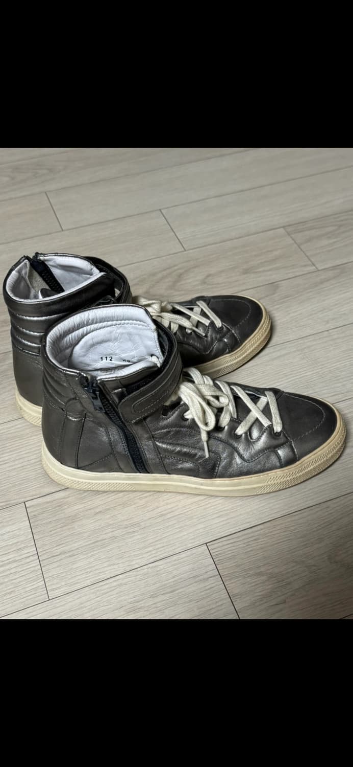 피에르하디 레더 하이탑 스니커즈 메탈릭 그레이 260 상품이미지4