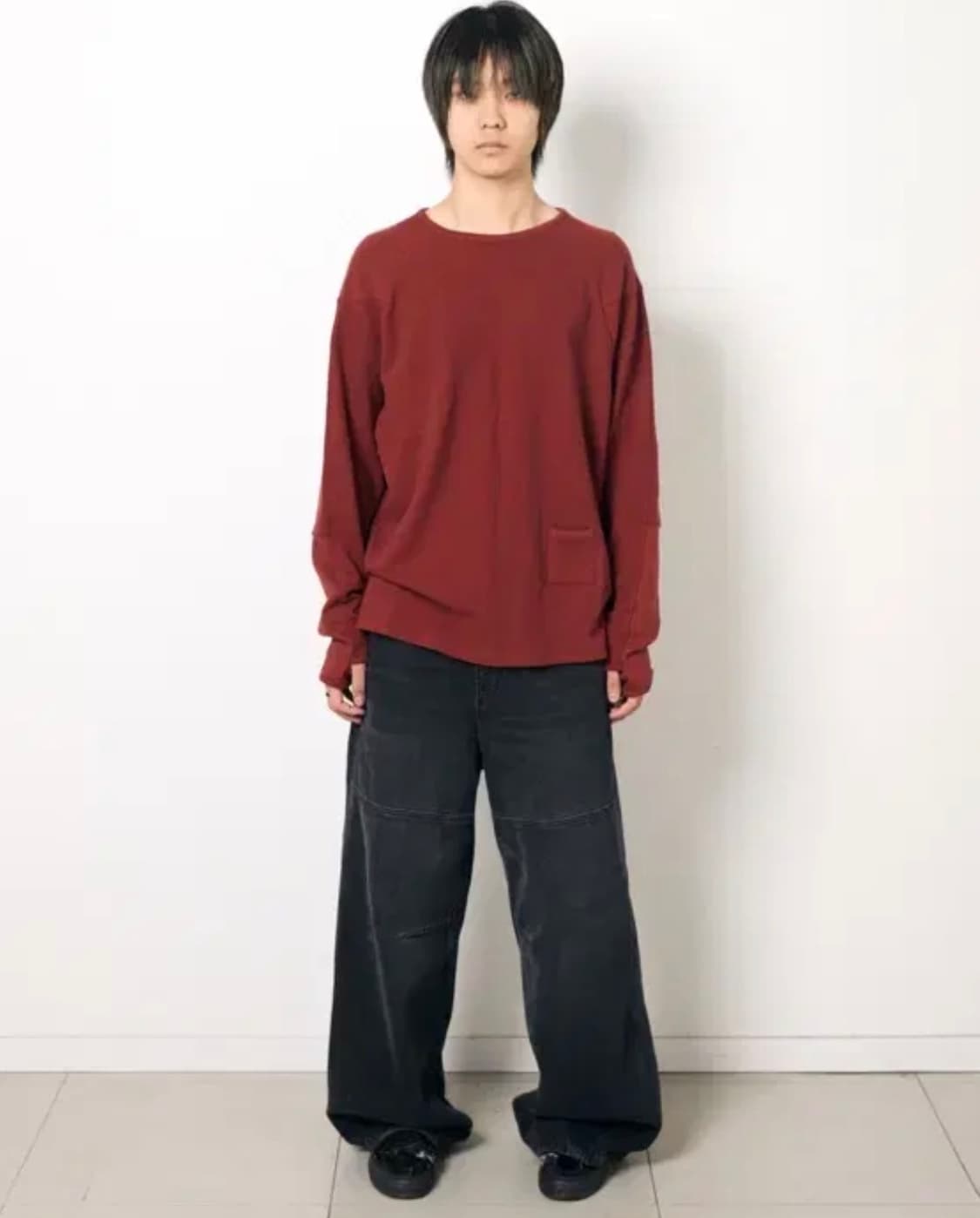 해칭룸 Incision tee dark red 인시젼 티 롱슬리브 상품이미지2