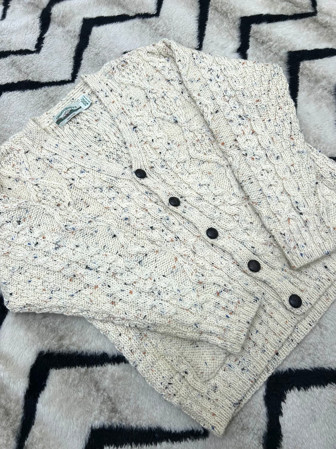 [실측L]아란크래프트 피셔맨 헤비울 니트 가디건 상품이미지1