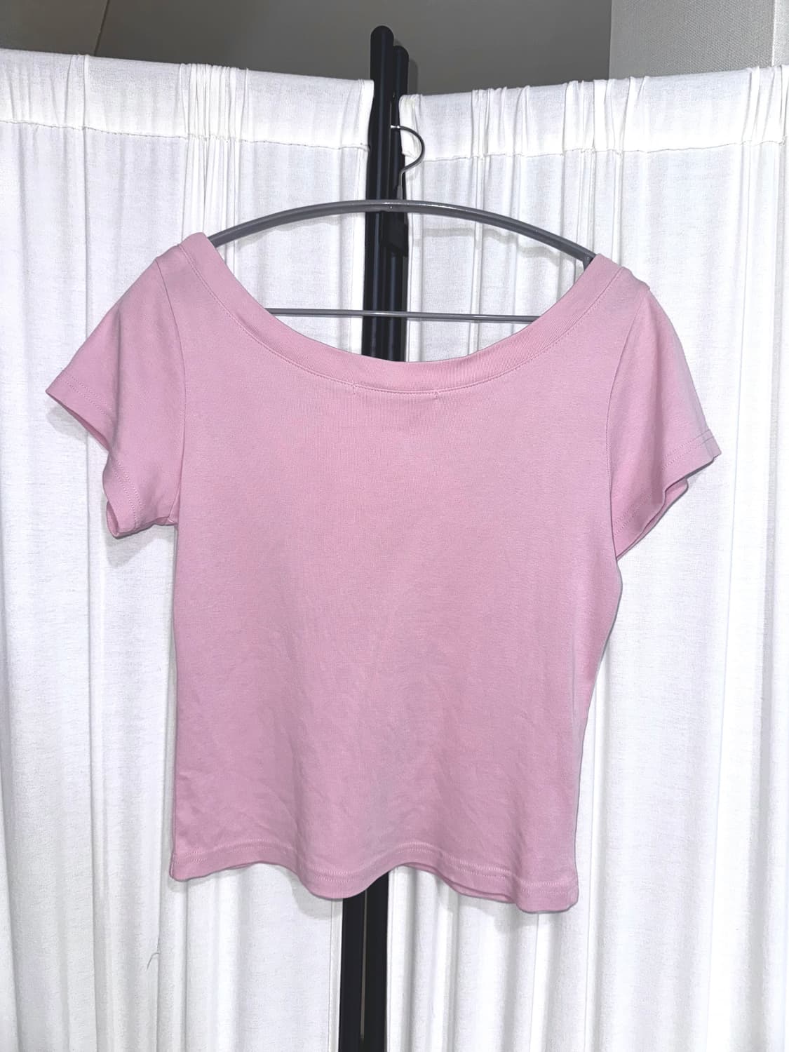 셋업이엑스이 반팔 BABY WIDE NECK TOP / PINK 상품이미지3