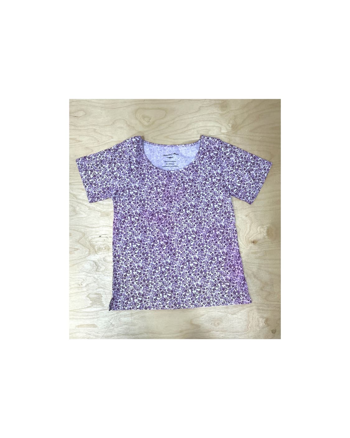 빈티지 퍼플 플라워 티셔츠 상품이미지2
