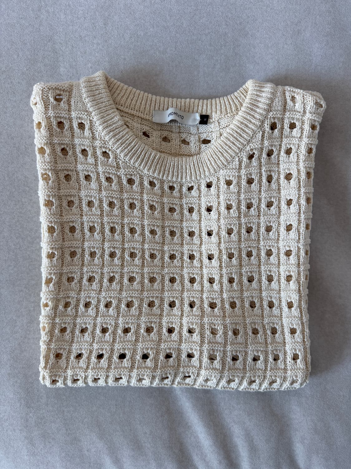 아모멘토 COTTON KNIT VEST ECRU 상품이미지4