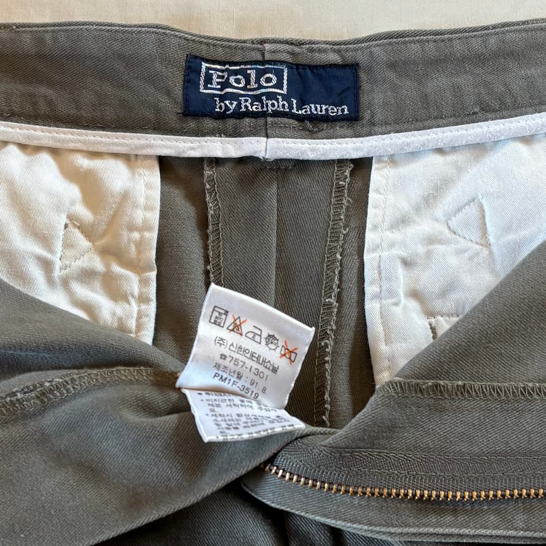 [ 34 ] 90s 폴로 랄프로렌 더블 스트랩 투턱 치노 코튼 팬츠 상품이미지6