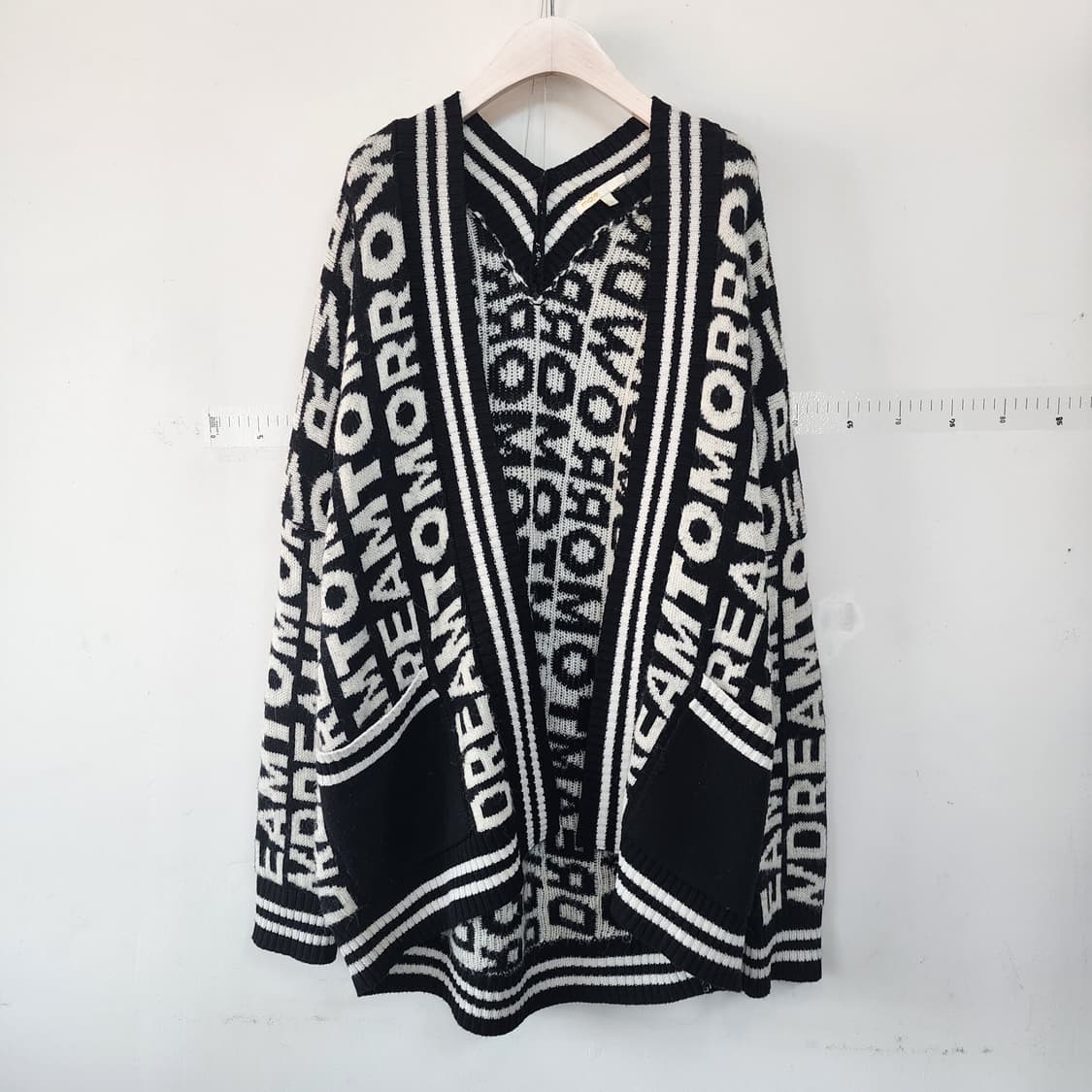 마쥬 블랙 앤 화이트 패턴 가디건 상품이미지1