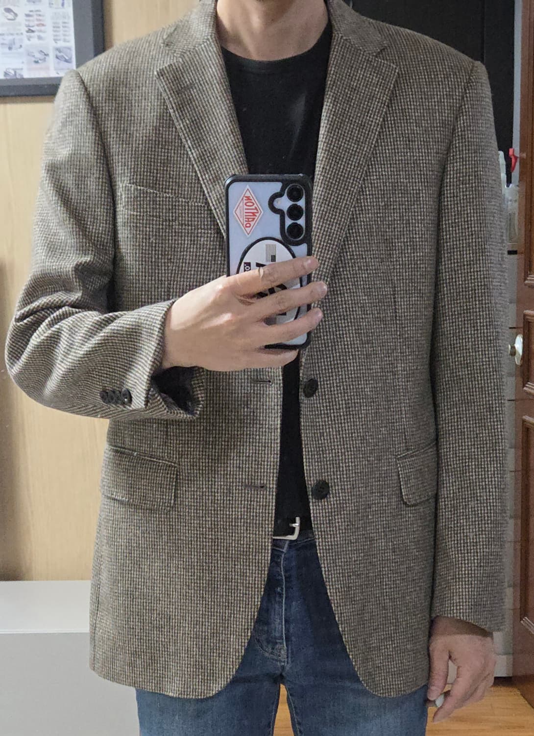 (착샷) 마에스트로 카델 헤링본 하운드투스 블레이저 상품이미지9