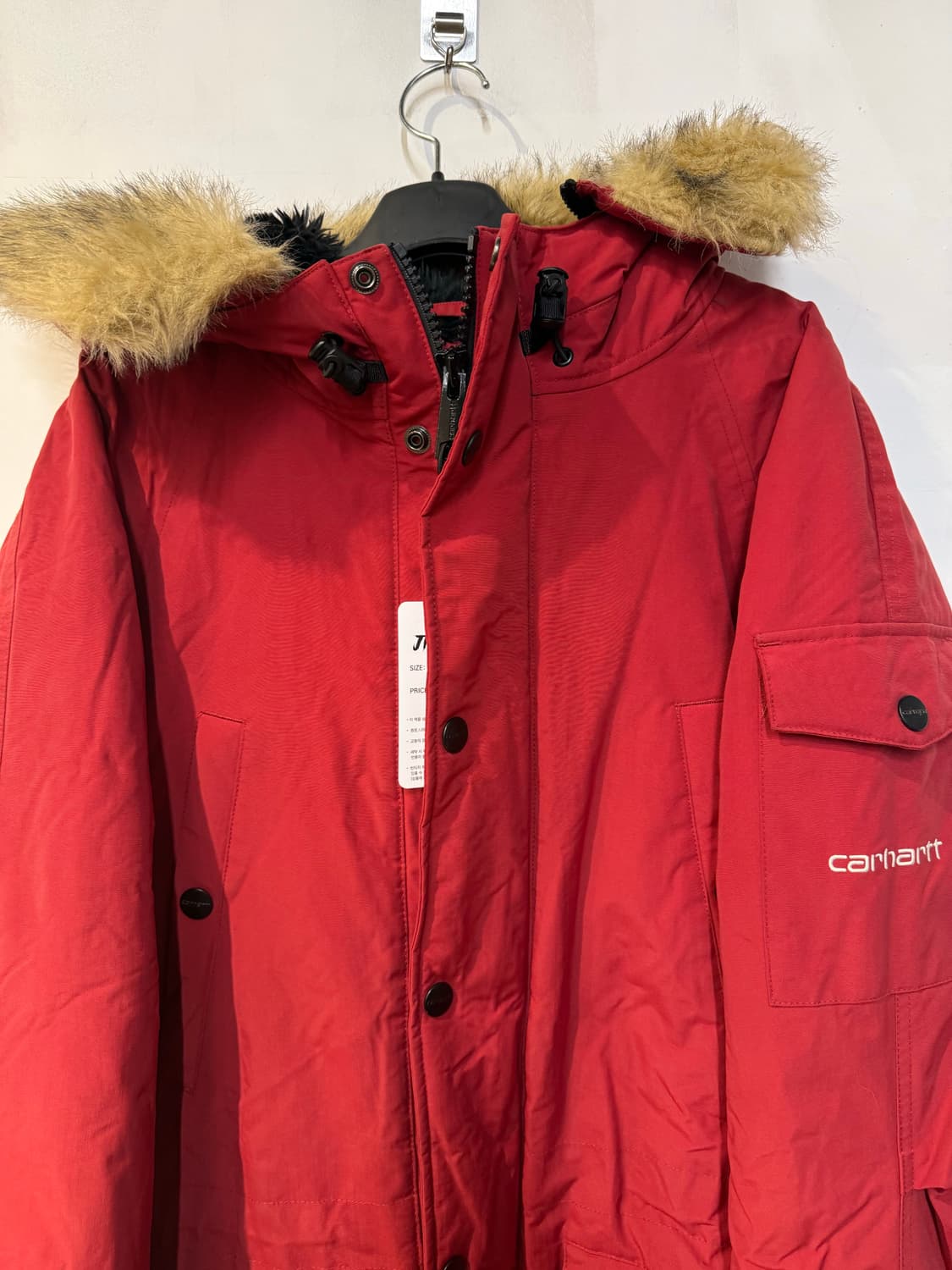 칼하트 레드 퍼패딩 상품이미지2