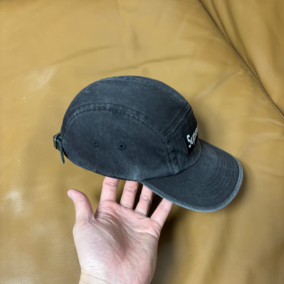 슈프림 캠프캡 모자 박스로고 25ss 워시드 블랙 상품이미지3