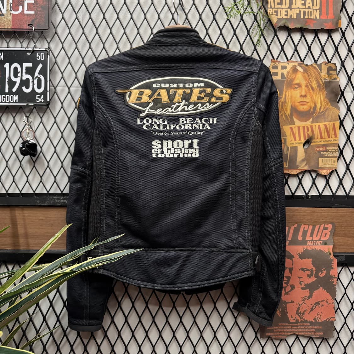 00s 베이츠 레더 메쉬 안감 레이싱 자켓 패치워크 포인트 블랙 상품이미지2