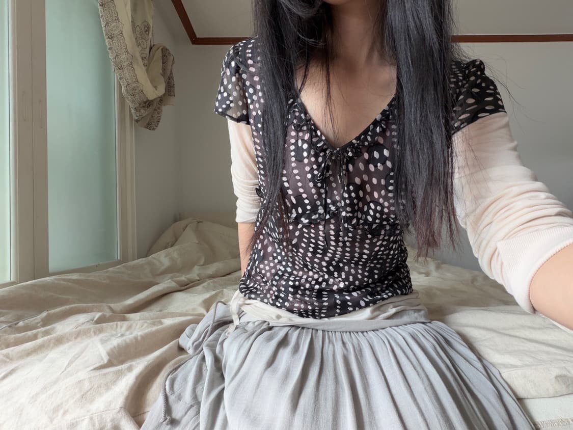 dot patterned blouse 상품이미지2