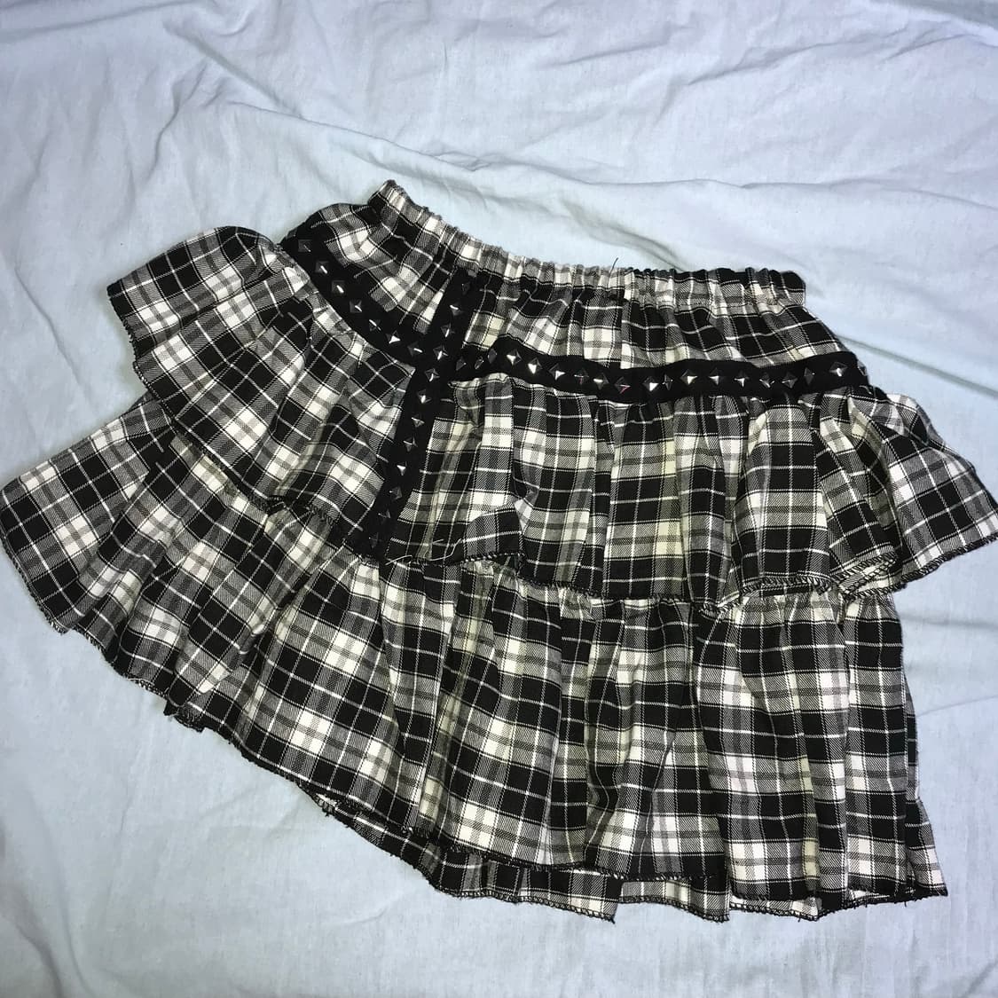 y2k 갸루 스커트 체크 밴딩 고스 펑크룩 빈티지 상품이미지1