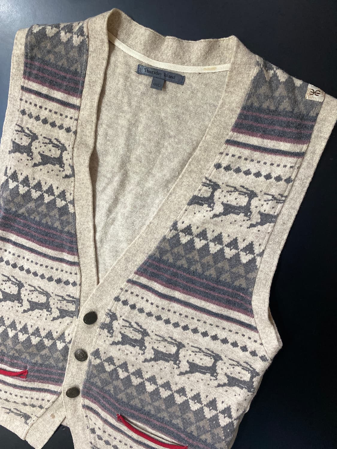 Thursday Island 패턴 니트 조끼 100(L) 상품이미지3
