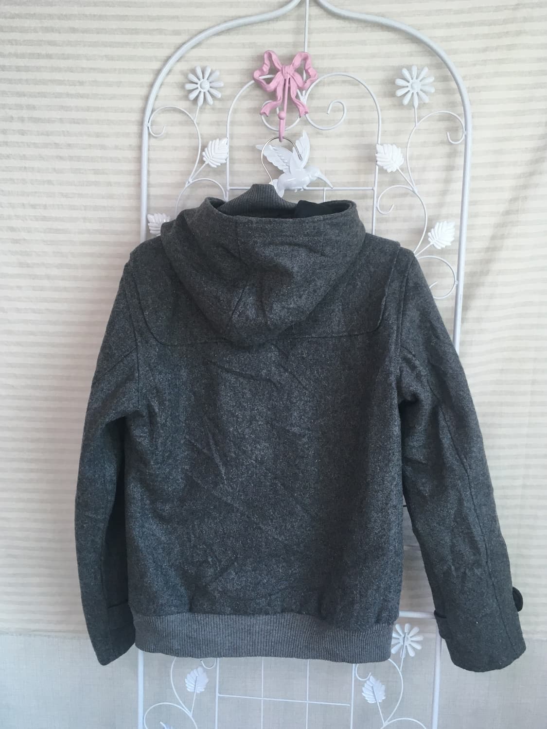 jpn vintage 차콜 울 니트 더플 블루종   상품이미지3