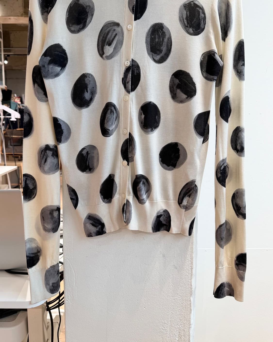 돌체앤가바나 오프 화이트 브러시 스트로크 프린트 실크 가디건  상품이미지6