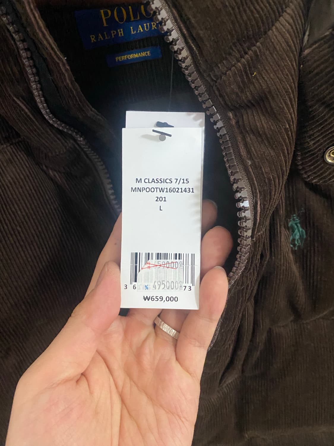 폴로 24fw 코듀로이 패딩 자켓 브라운 L 새상품 상품이미지2