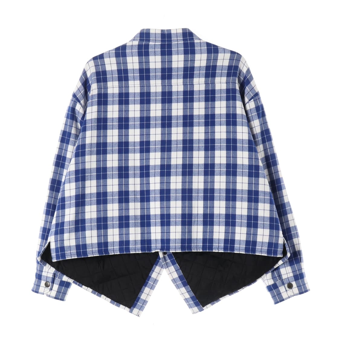 발렌시아가 플란넬 스윙 자켓 블루 체크 누빔 패디드 재킷 상품이미지2