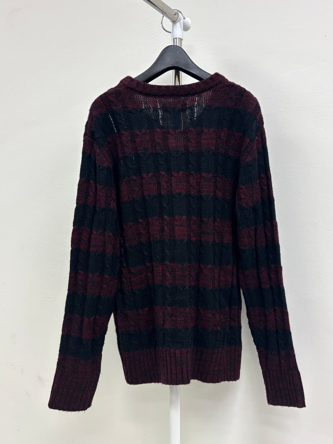 빈티지 락시크 스트라이프 버건디 니트 상품이미지8