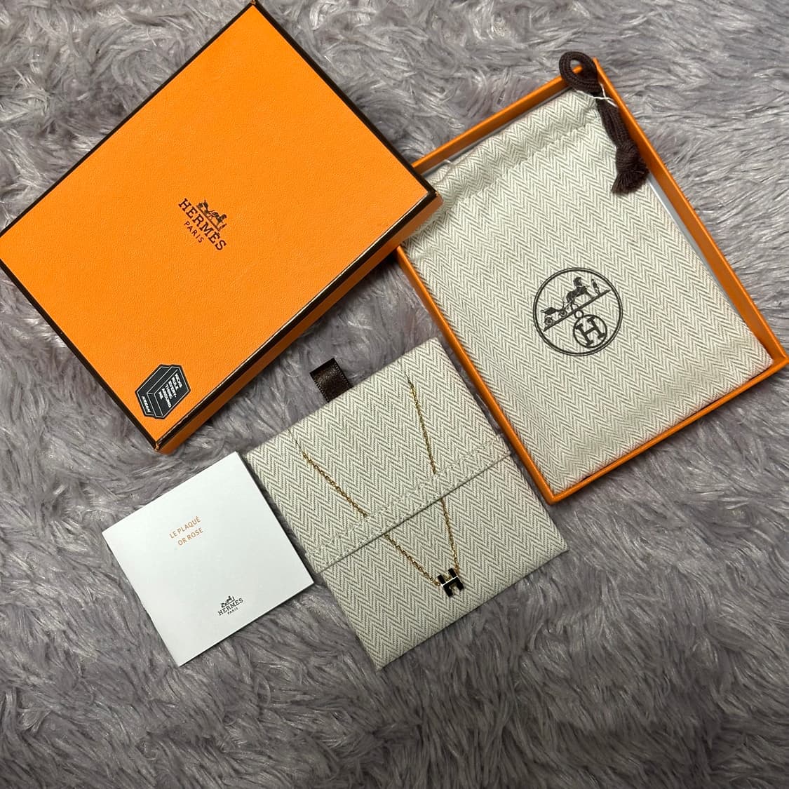 [풀구성] 에르메스 팝아슈 미니 목걸이 블랙 로즈골드 상품이미지5