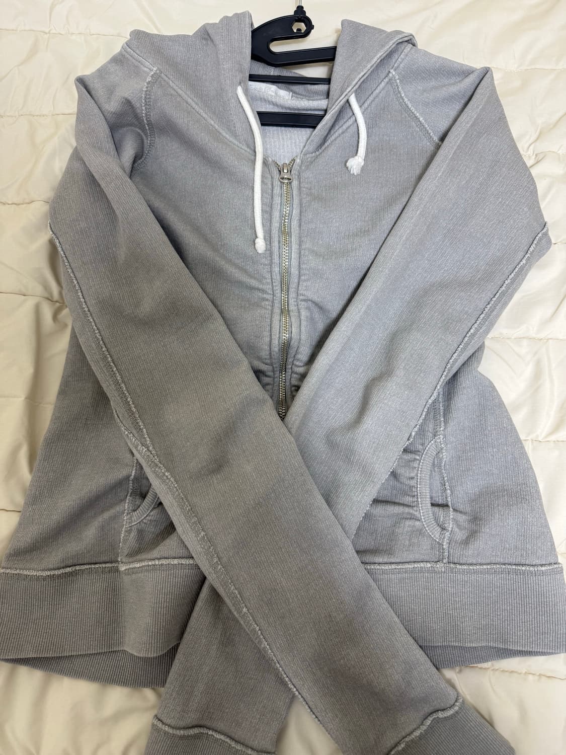샵페어리 후드집업 washed lily hoodie (grey) 상품이미지2