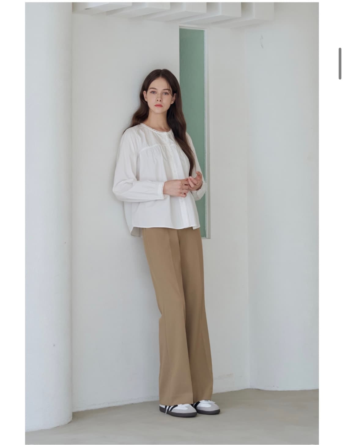 (새상품)(S) 드로우핏 우먼 컴피 울 슬림 부츠컷 슬랙스 [BEIGE] 상품이미지4