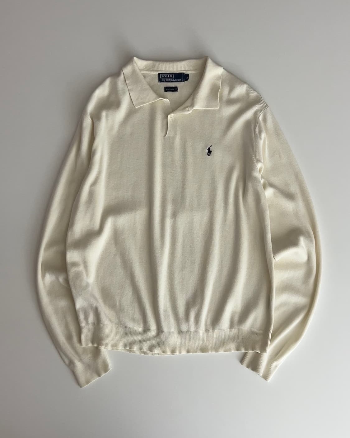 폴로 랄프로렌 크림 카라 니트 M 상품이미지1