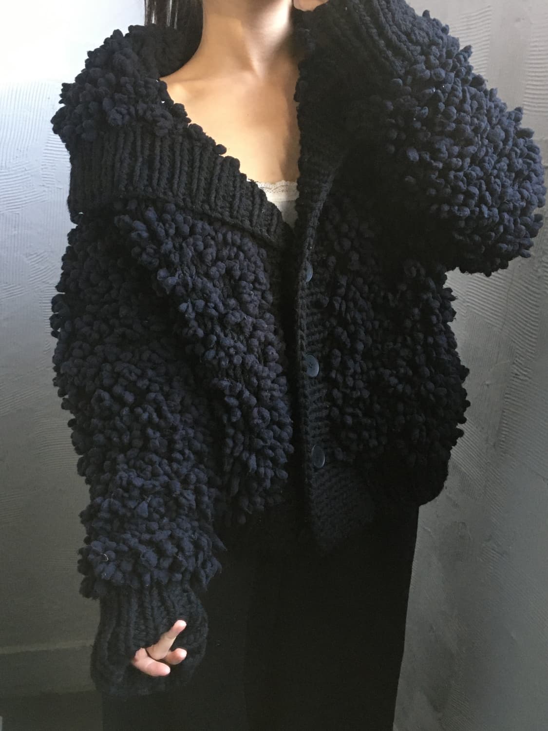 MM6 메종 마르지엘라 블랙 부클 가디건 상품이미지1