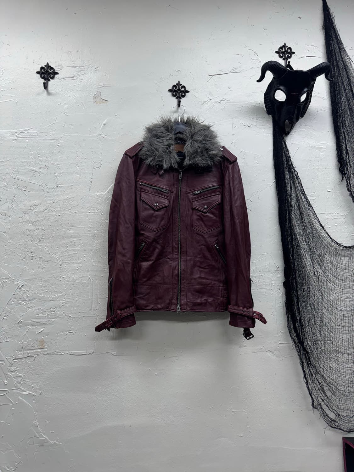 Jackrose 00s leather fur trimming wolf r 상품이미지2