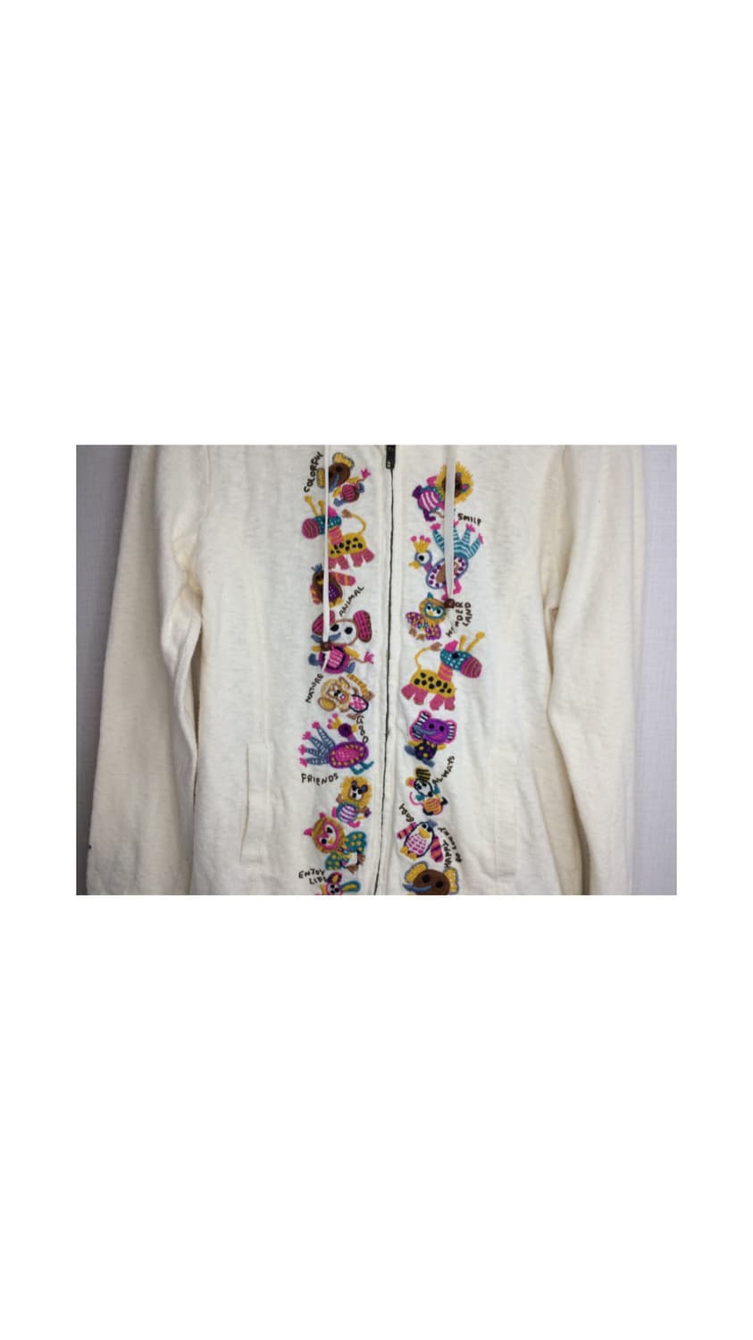 빈티지 아이보리 자수 후드집업 상품이미지2