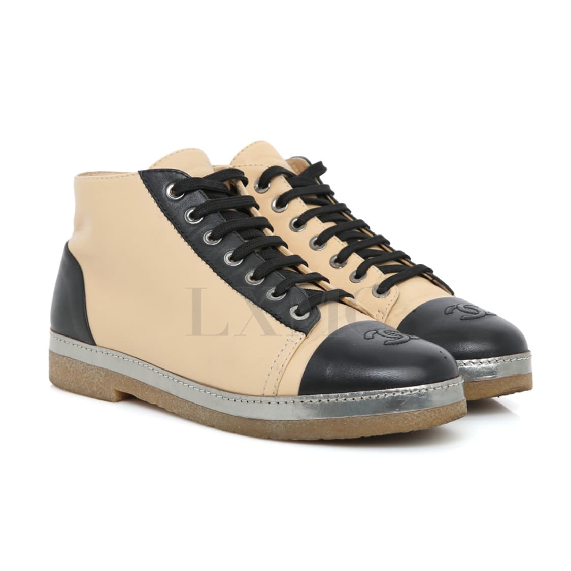 샤넬 블랙 베이지 슈즈 코코마크 깜봉 앵클부츠 G30362 상품이미지3