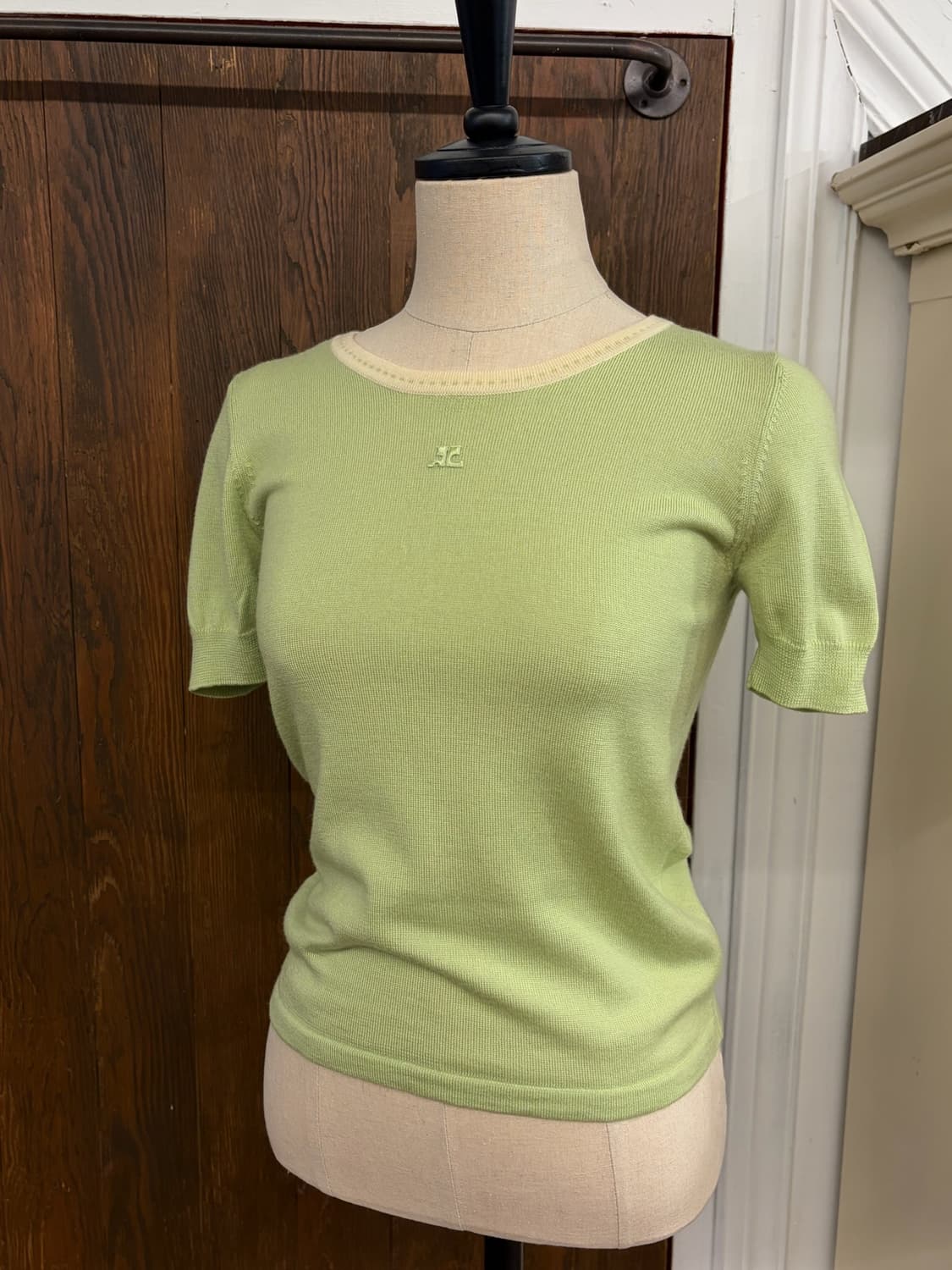 꾸레쥬 정품 그린 니트 가디건 앙상블 상품이미지3