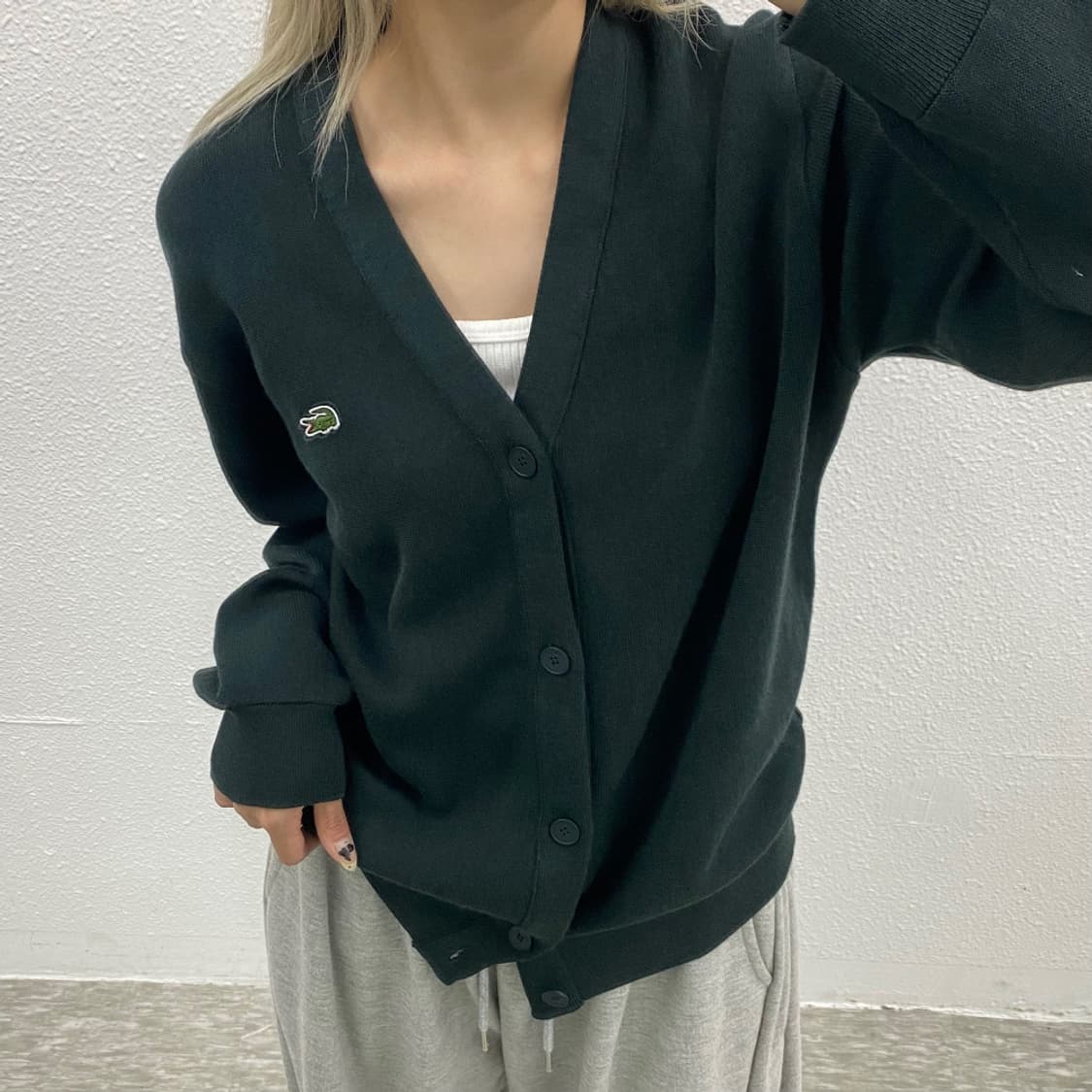 라코스테 미니로고 딥그린 가디건 상품이미지5