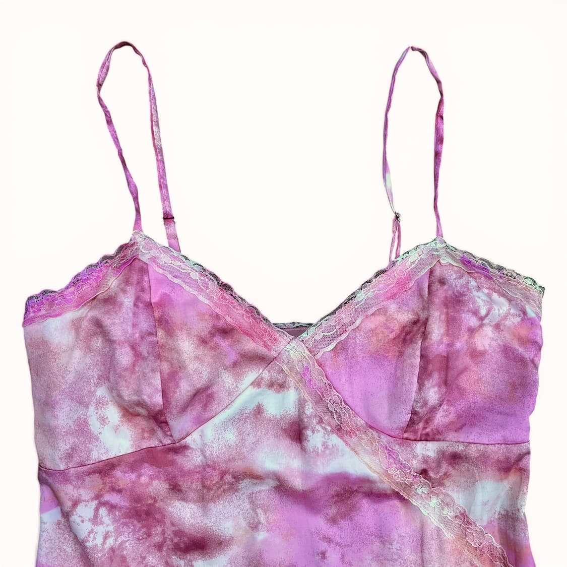 Pink Print Unbalance Slip Dress 상품이미지3