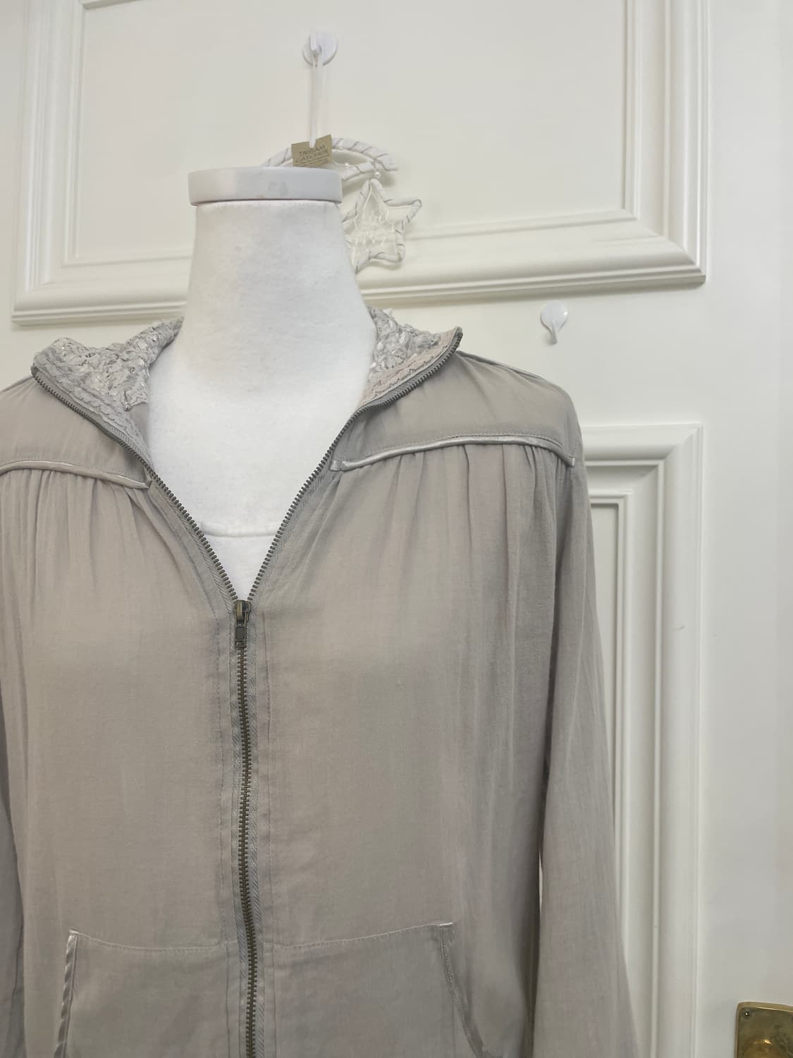 khakigray lace shirring fairy jacket 상품이미지8
