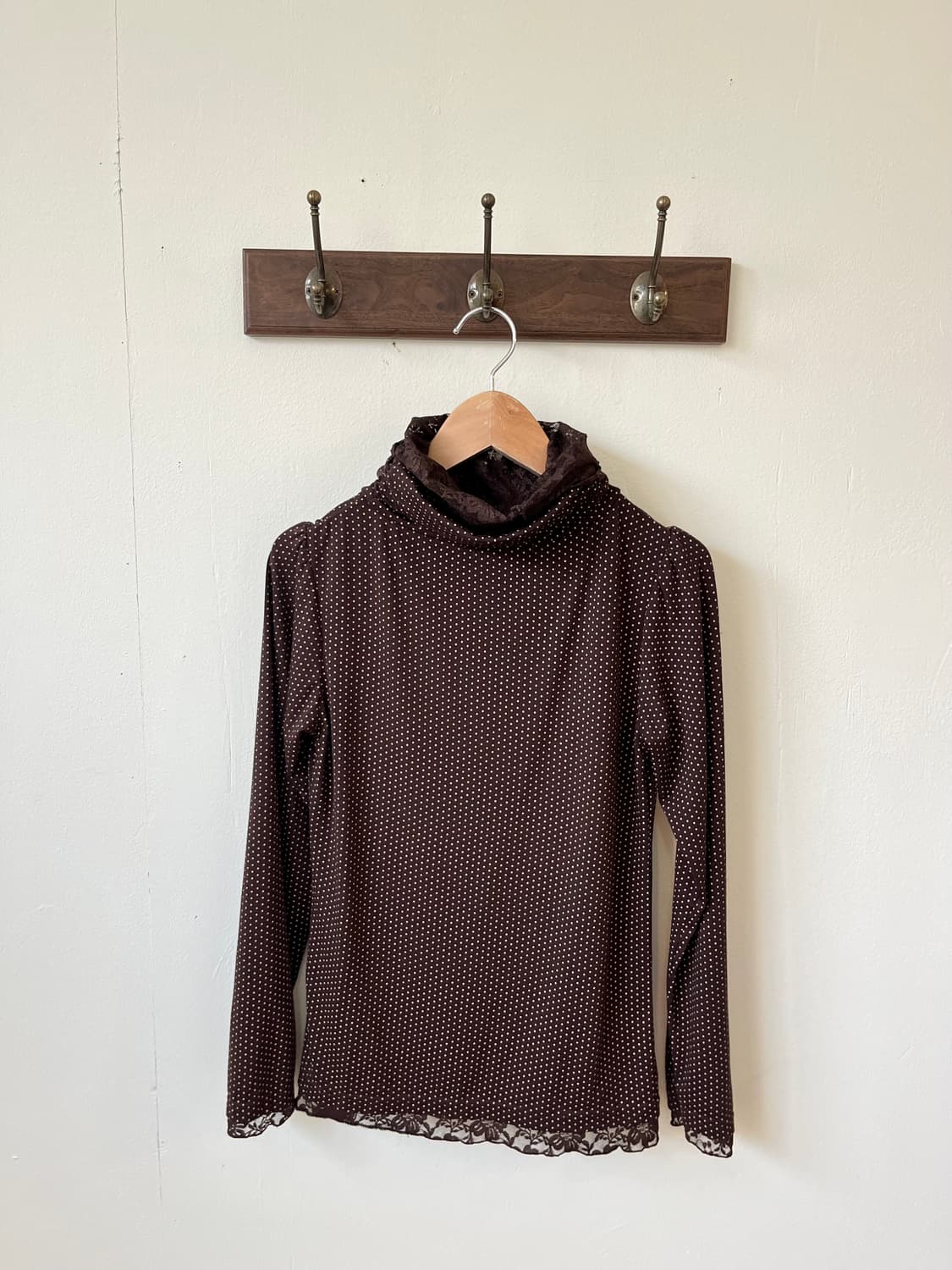 vtg 레이스 도트 터틀넥 상품이미지7