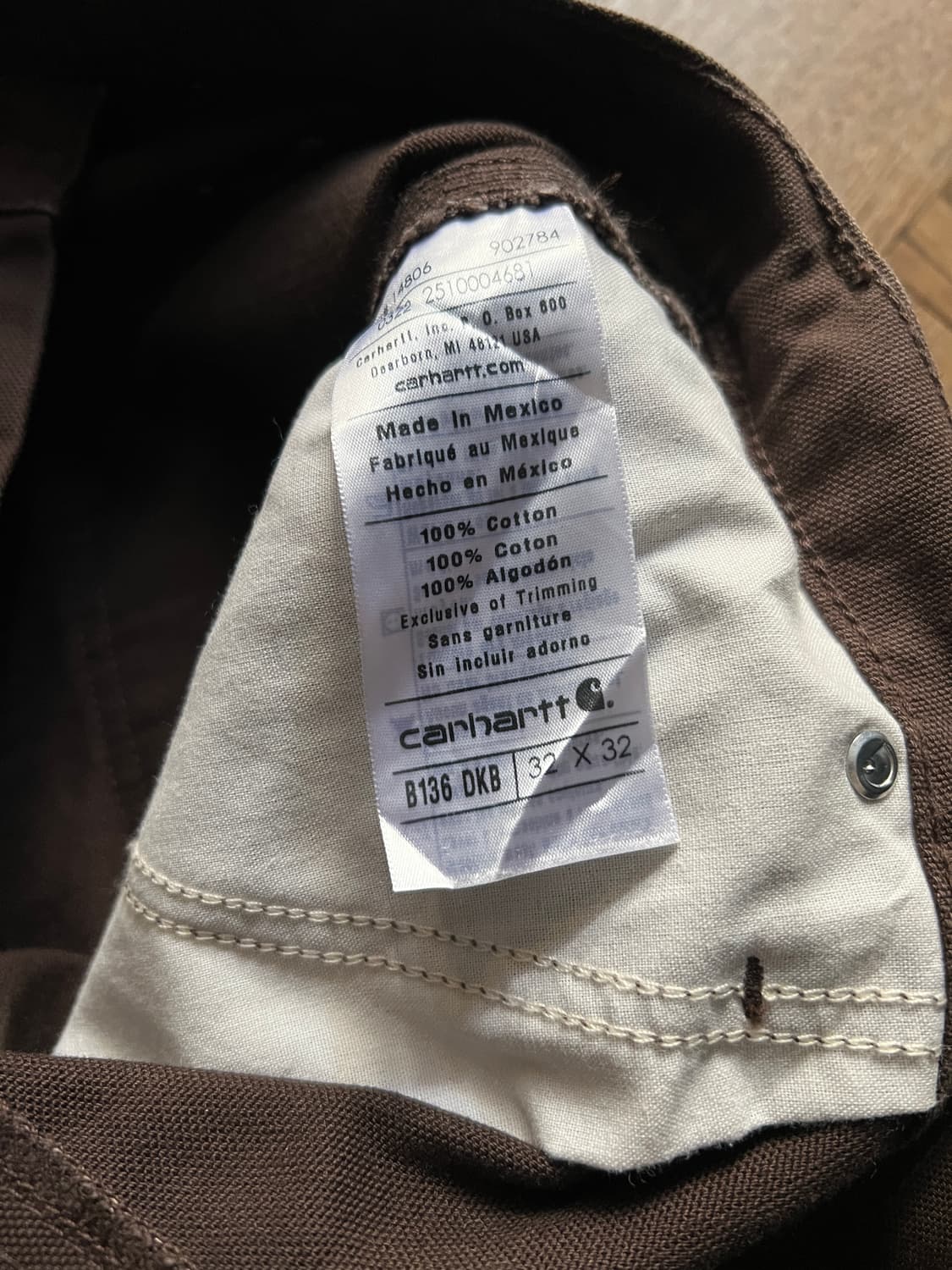 [32]칼하트 USA 다크브라운 더블니 캔버스 워크팬츠 상품이미지6