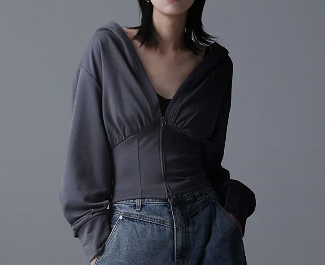 어반드레스 후드집업 슬림핏 다크그레이 상품이미지1