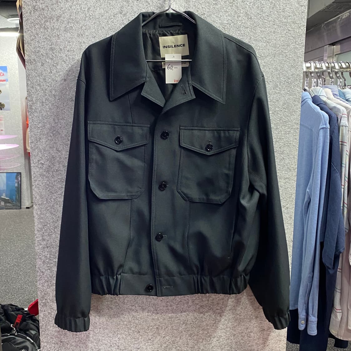 인사일런스 포인티드 칼라 블랙 블루종 자켓 B3978 상품이미지2